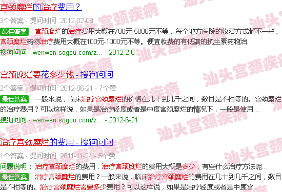 汕头治疗宫颈糜烂要多少钱