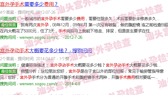 汕头宫外孕*手术费用