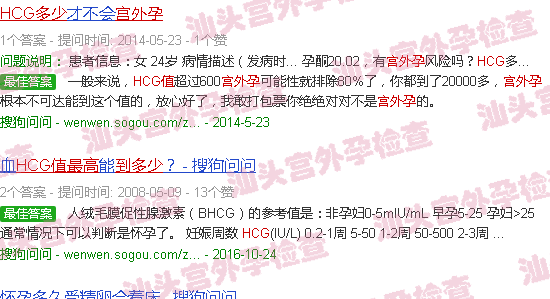汕头宫外孕hcg值*高会达到多少