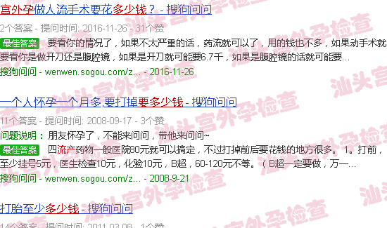 汕头宫外孕流产要多少钱