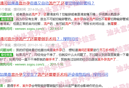汕头请问宫外孕流产了还需要做手术吗