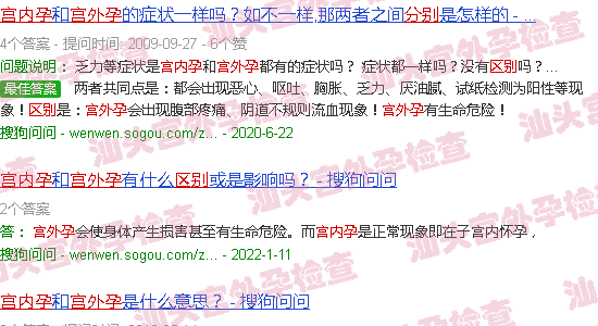 汕头宫外孕与宫内孕的区别