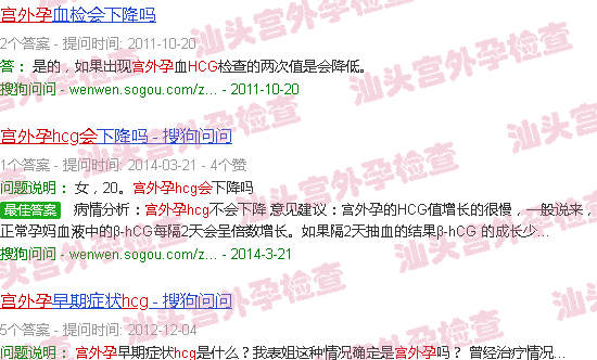 汕头宫外孕hcg会低吗